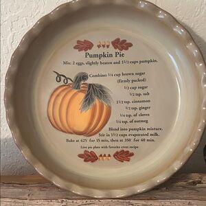 Home Essentials Pumpkin Pie Recipe Plate - Cream and Orange